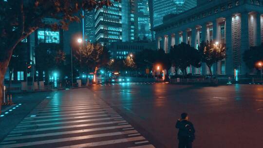 上海夜景航拍空镜视频素材模板下载