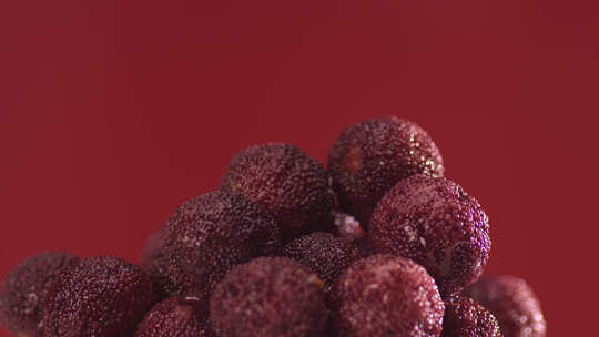 4k新鲜杨梅水泼展示TVC镜头