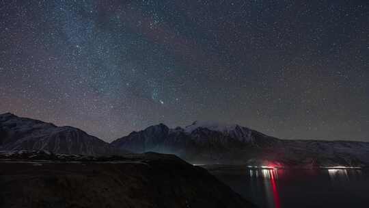 新疆喀什阿克陶塔县白沙湖喀喇昆仑山脉银河