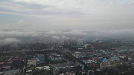 城市雨后平流雾