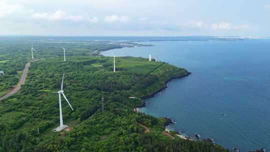 航拍海南环岛公路海洋森林海岸与海岸线航拍