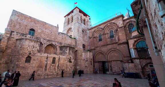 以色列圣墓大教堂延时摄影