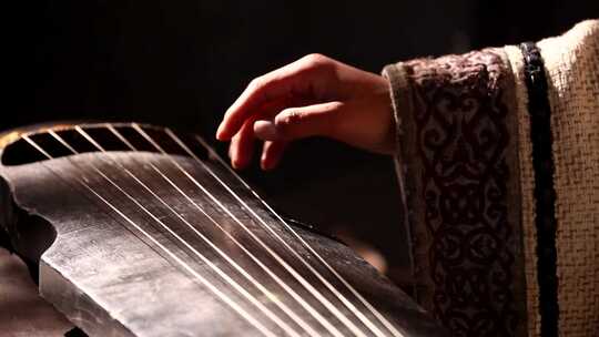历史再现 古人弹琴 乐器演奏 中国历史视频素材模板下载