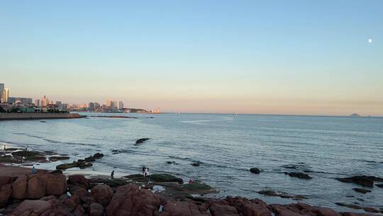 青岛海岸线海洋海景特写