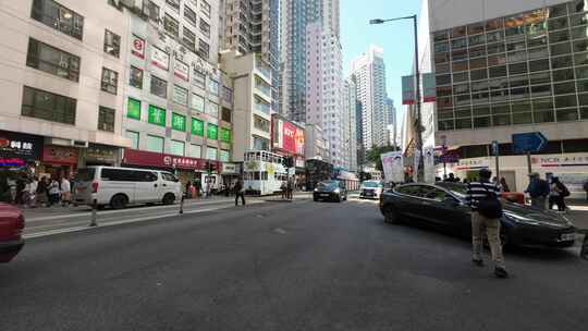 香港铜锣湾马路街景