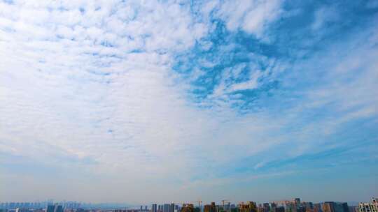 城市蓝天白云延时风景视频素材