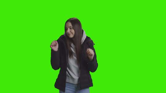 绿屏，女人，跳舞， Chromakey