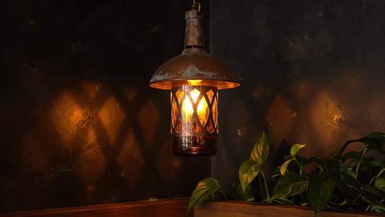 复古吊灯室内照明场景