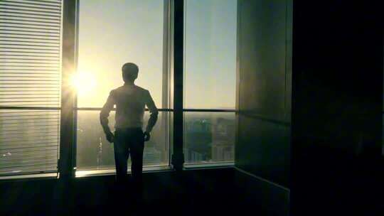 曙光商业精英商人成功眺望