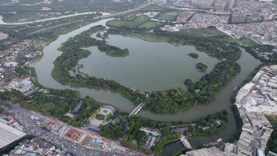 2022广州海珠湖航拍俯瞰公园