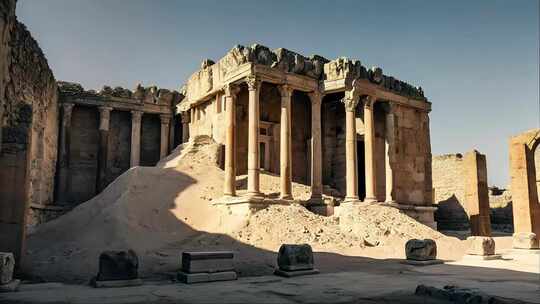 庞贝古城遗址日出景观