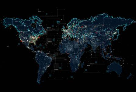 科技感全球地图互联网大数据大屏背景宣传片