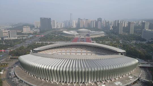 山东济南城市风光地标建筑航拍