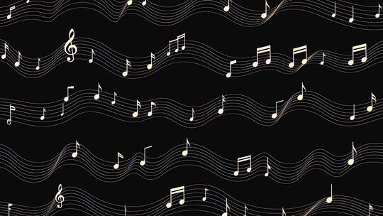 黑色背景音乐音符动态素材
