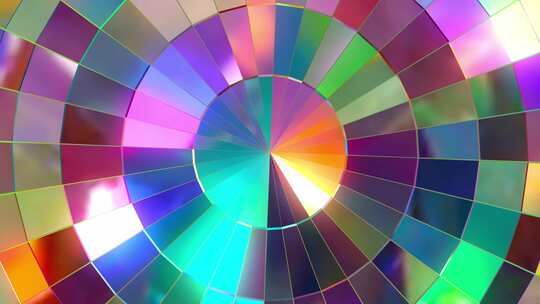 彩色彩虹迪斯科镜面球特写抽象反射旋转背景