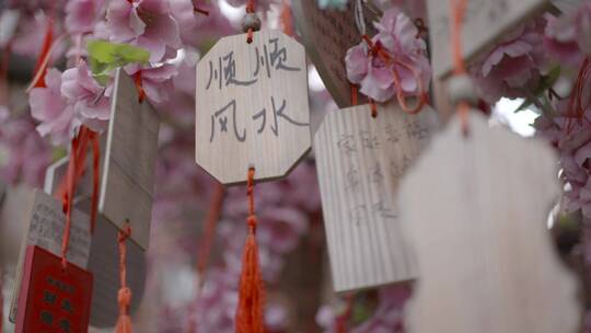 樱花树下许愿树心愿牌祝愿树祈愿树祈祷带