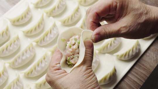 饺子，包饺子煮饺子蘸酱过年过节视频素材