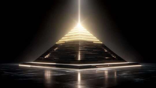 金色光芒照耀下的阶梯金字塔