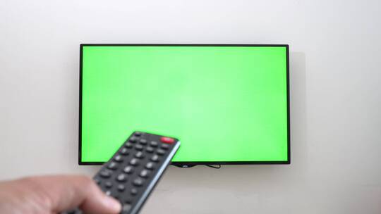 电视机绿屏遥控器视频素材模板下载