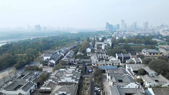 航拍金华城区婺州古城景区