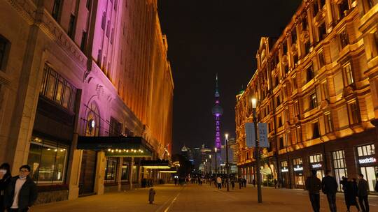 上海外滩步行街夜景