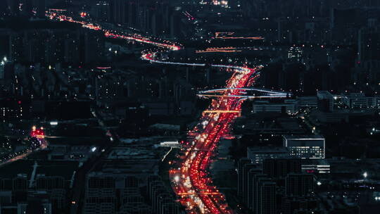 城市道路交通车流立交桥路网繁华夜景