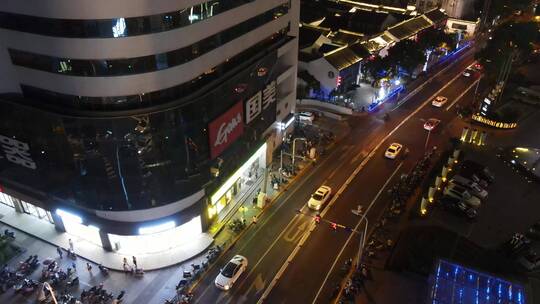 无锡夜景市中心三阳广场4K航拍夜景