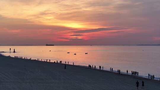 海边沙滩日出朝霞