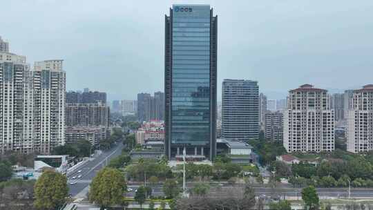 福州中国建设银行大厦航拍办公楼写字楼建筑
