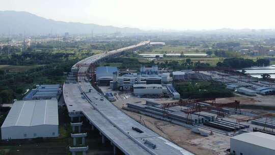 航拍建设中的城市快速路