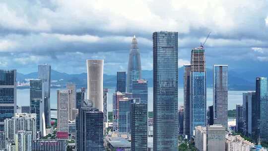 深圳南山CBD蓝天白云航拍合集