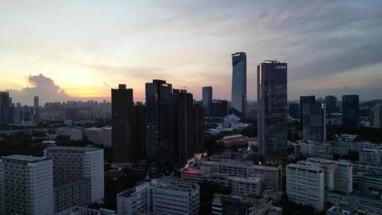 深圳南山粤海街道夜景航拍