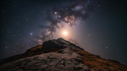 山顶星空银河夜景