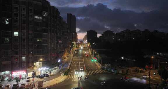 福建莆田夜景航拍