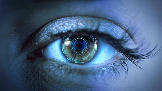 虹膜识别瞳孔识别眼睛特写视频素材模板下载