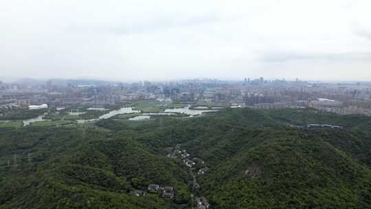 杭州滨江区白马湖风景航拍