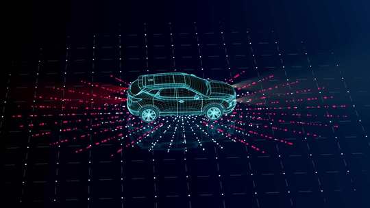 新能源科技自动驾驶汽车三维动画