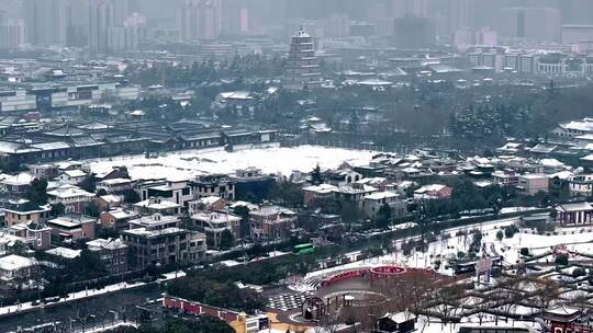 西安大雁塔雪景