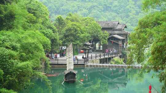 湖北宜昌旅游5A级三峡人家景区自然风景视频素材模板下载