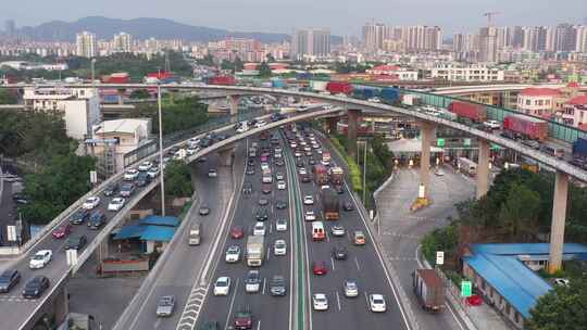 中国广东省广州市广清立交桥视频素材模板下载