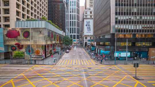 香港十字路口_香港繁华地段_香港车流延时