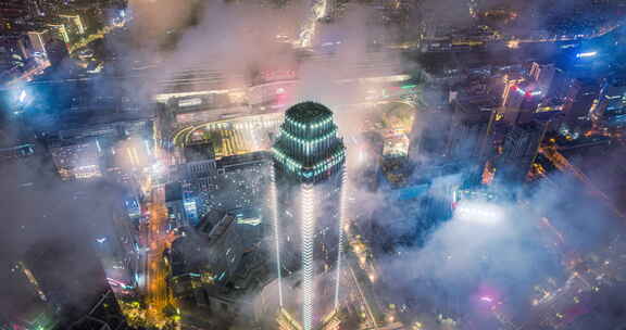 沈阳强降雨过后，超美的夜景平流雾。