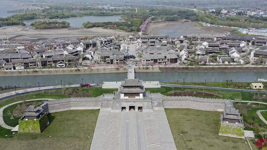 东晋水城中国传统文化建筑广场城墙