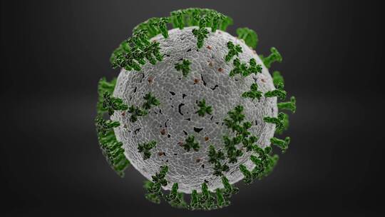 冠状病毒微观3D动态效果