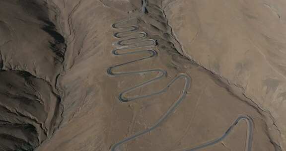 西藏日喀则108拐珠峰大本营国道高空航拍