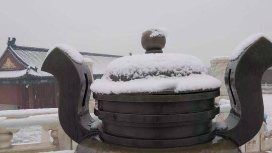 大雪天气中的天坛公园祈年殿回音壁圜丘