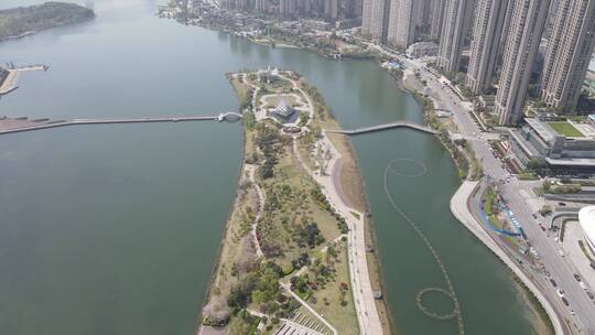 航拍湖南长沙城市风光地标建筑