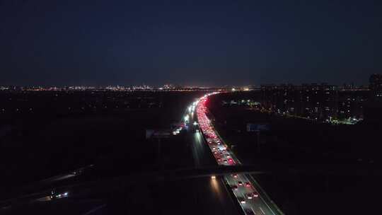 高速堵车夜景视频素材模板下载