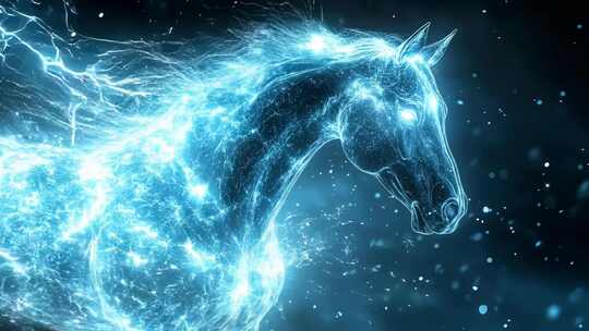 科技感发光马特效素材
