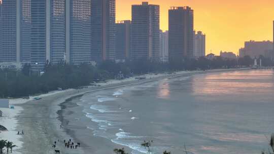 惠州惠东县傍晚夕阳航拍